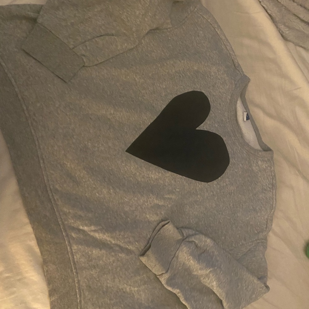 Old Navy Gray Sweatshirt with Black Design